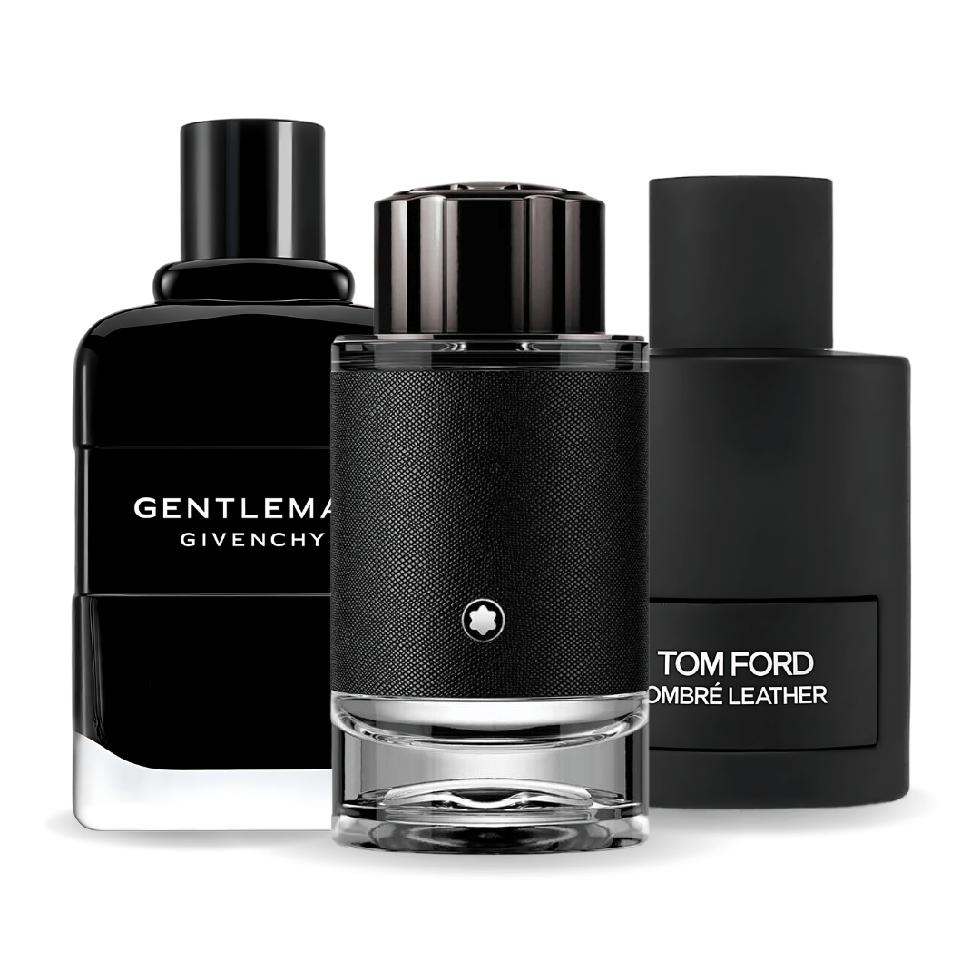 SET DE 3 PARFUMURI TOM FORD OMBRE LEATHER, GIVENCHY GENTLEMAN, MONTBLANC EXPLORER 100ML