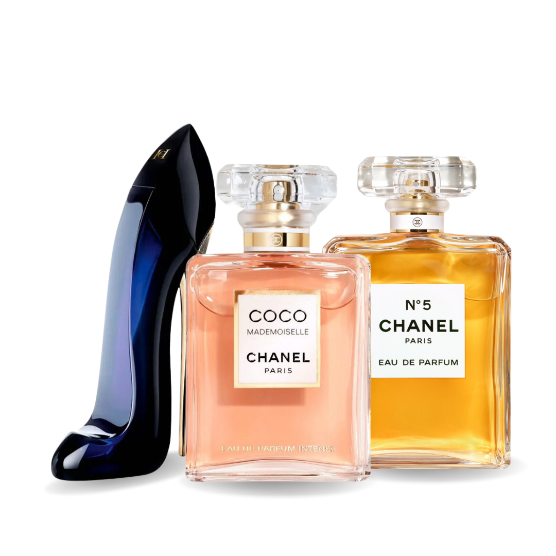 SET DE 3 PARFUMURI GOOD GIRL, COCO MADEMOISELLE, CHANEL Nº5 100ML