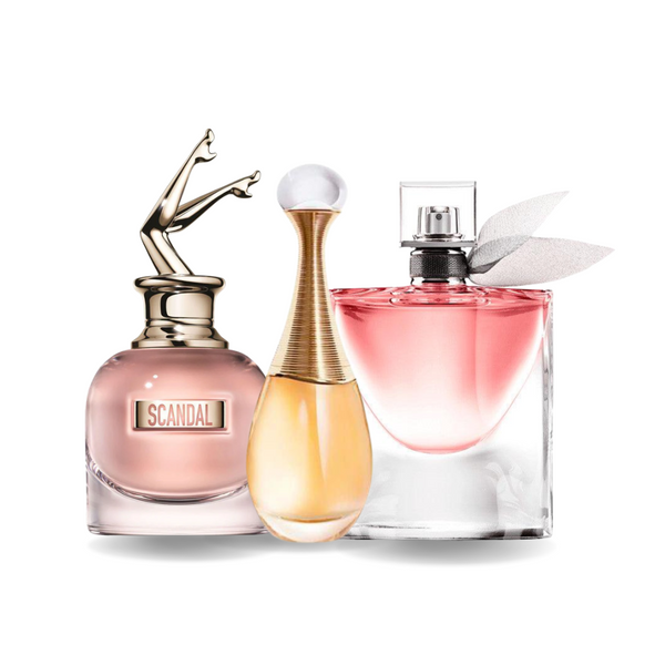 SET DE 3 PARFUMURI SCANDAL, J'ADORE, LA VIE EST BELLE 100ML