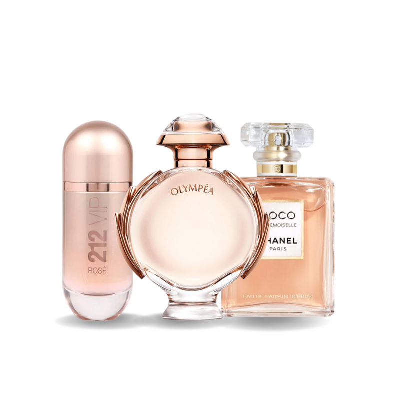 SET DE 3 PARFUMURI 212 VIP ROSÉ, OLYMPÉA, COCO MADEMOISELLE 100ML